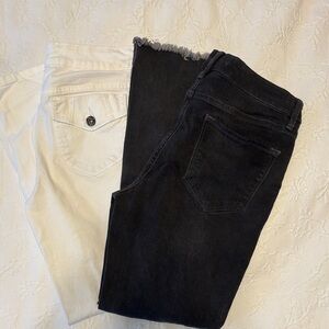 2 pair -cropped Black and White Women's Jeans Free People simply Vera Wang